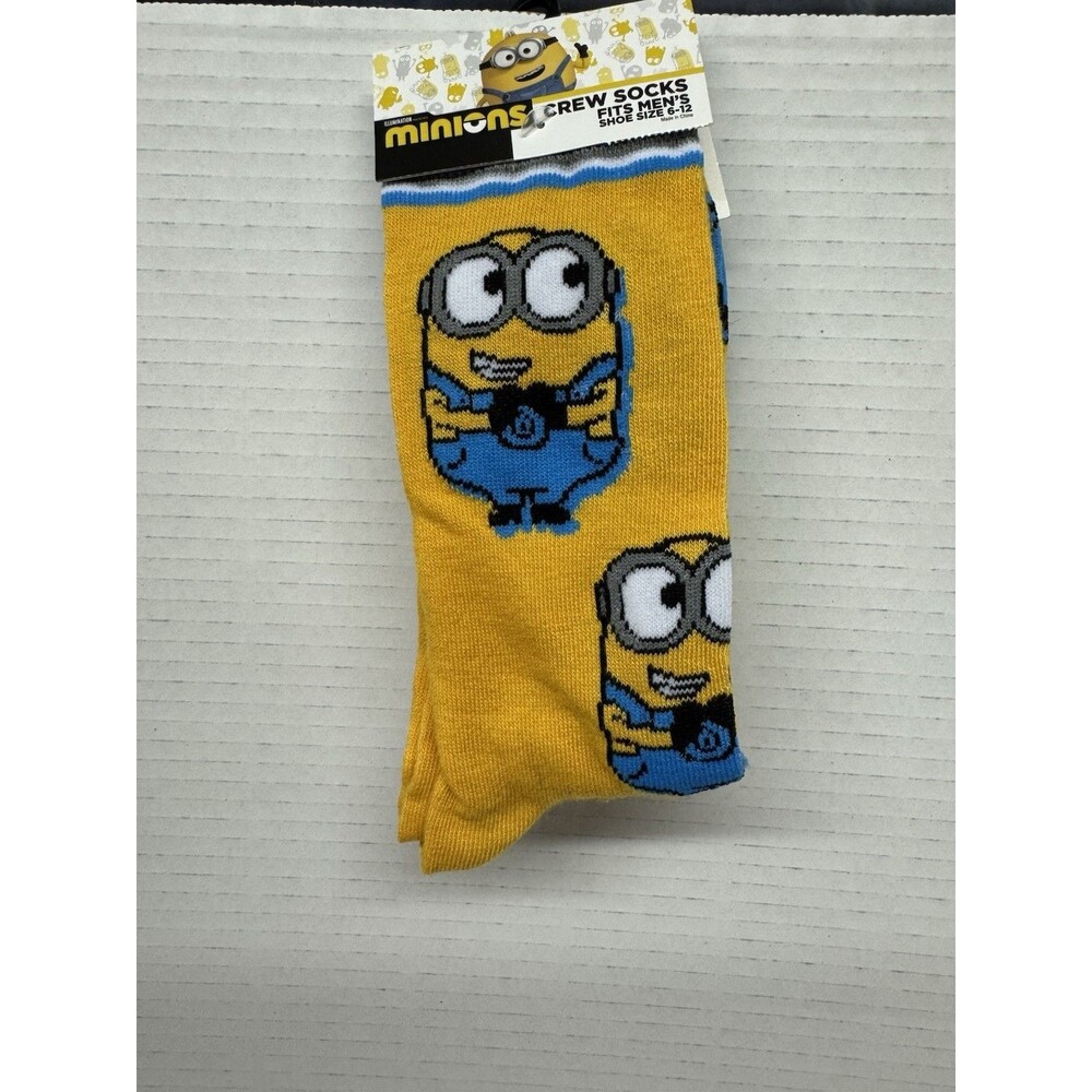 Minions Print Novelty Crew Socks - Men’s Size 6-12 #D052